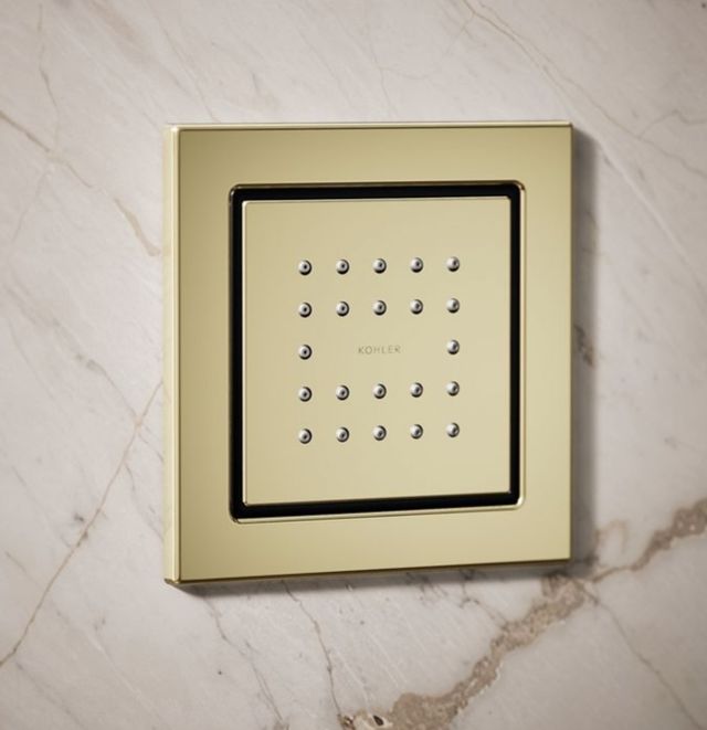 KOHLER® WaterTile® Vibrant French Gold 2.5 GPM Square 22-Nozzle Single-Function Body Spray-1