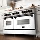 ZLINE Autograph Edition 60" Stainless Steel Pro Style Dual Fuel Range with White Matte Door and Matte Black Accents-2