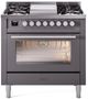 Ilve® Professional Plus II 36" Graphite Matte Pro Style Dual Fuel Range-0