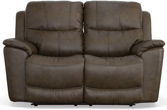 Flexsteel® Cade Brown Power Reclining Loveseat with Power Headrests and Lumbar-1