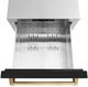 ZLINE Autograph Edition 24" 4.6 Cu. Ft. Black Matte Outdoor-Rated Built-In Refrigerator Drawers with Polished Gold Handles-3