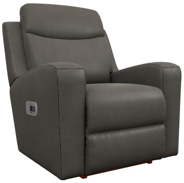 La-Z-Boy® Emmons Pewter Leather Power Rocking Recliner with Headrest-0