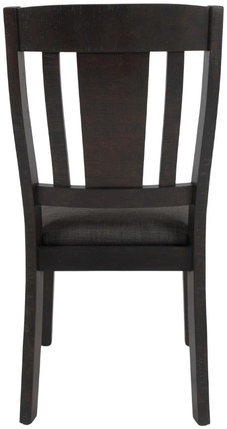 Jofran Inc. American Rustics Black/Brown Upholstered Slatback Dining Side Chair-4
