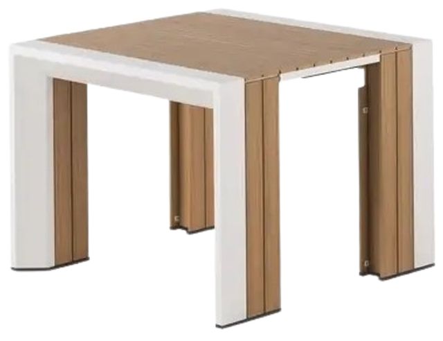 Transformer Table Transformer Light Gray/Light Oak Aluminum/Polystyrene Outdoor Extendable Dining Table-0
