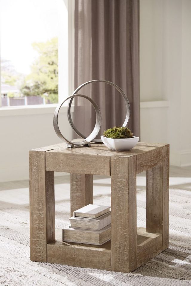 Signature Design by Ashley® Waltleigh Distressed Brown End Table-3