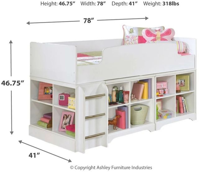 Signature Design by Ashley® Lulu White Youth Twin Loft Bed-3