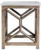 Uttermost® Catali Ivory Limestone Top End Table with Warm Oatmeal Wash Base-3