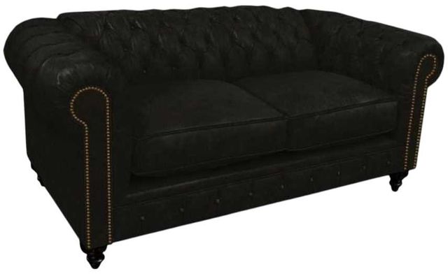 England Furniture Customizable Rondell Leather Loveseat-2