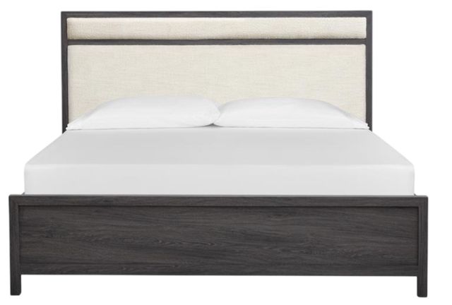 Magnussen Home® Merrifield Merino Pearl/Raisin Black Queen Upholstered Panel Headboard-1