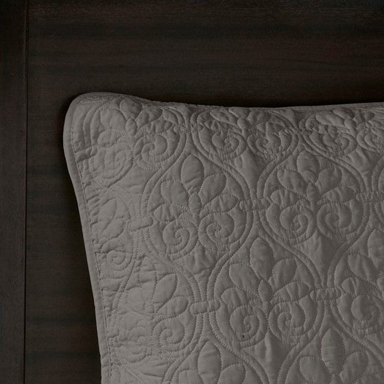 Olliix by Madison Park Quebec Dark Grey Full Reversible Bedspread Set-4