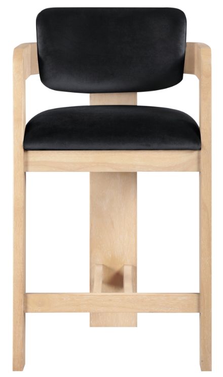 Meridian Furniture Sacha Black/Natural Upholstered Counter Stool-1