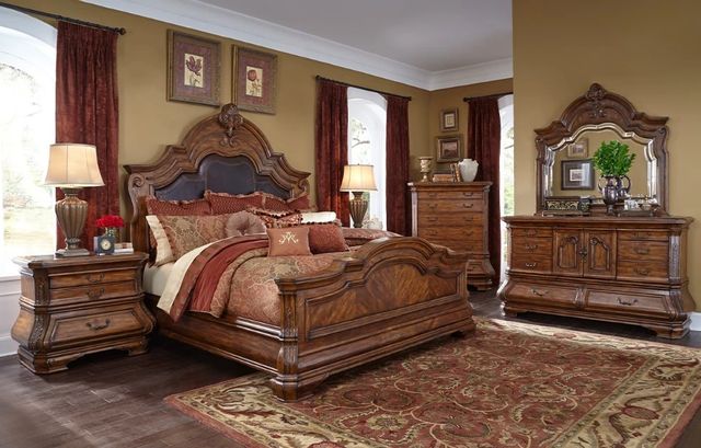 Michael Amini® Tuscano Melange Queen Mansion Panel Bed-1