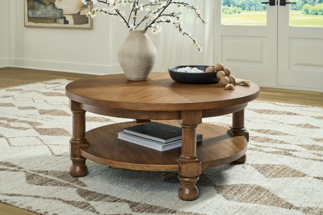 Signature Design by Ashley® Chadworth Medium Brown Round Cocktail Table-1