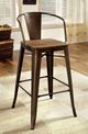 Furniture of America® Cooper 2-Piece Dark Bronze/Dark Oak Counter Chair Set-3