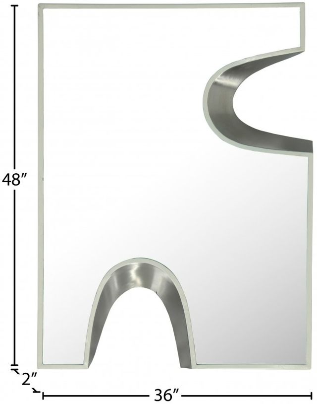 Meridian Furniture Soleil Cream/Silver 36" Mirror-4