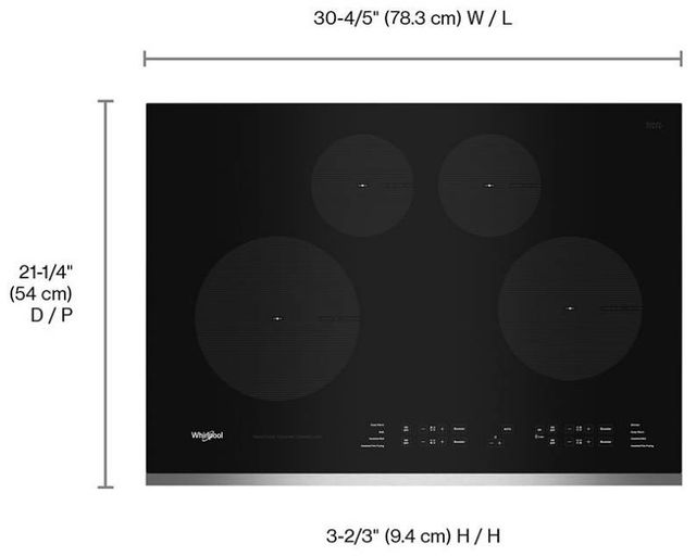 Whirlpool® 30" Stainless Steel Electric Induction Cooktop-1
