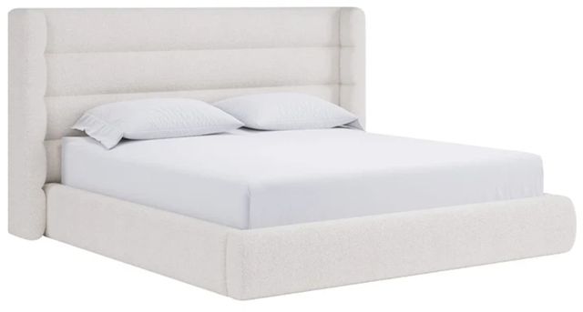 Modus Furniture Formosa Frank Cottage Cheese Full Upholstered Wingback Platform Bed-0