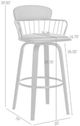 Armen Living Willow Gray/Walnut Swivel Bar Stool-2