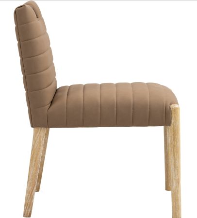 Meridian Furniture Aimee Brown Vegan Leather Dining Side Chair-2