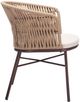 Zuo® Modern Freycinet 2-Piece Brown/Natural Steel Outdoor Dining Arm Chair Set-2
