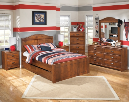 Signature Design by Ashley® Barchan 2-Piece Medium Brown Full Youth Bookcase Bed Set-3