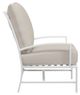 Sunset West Bristol Satin White Aluminum Outdoor Club Chair with Canvas Flax Cushion-1