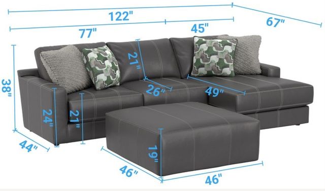 Jackson Furniture Minori 3-Piece Steel Right-Arm Facing Sectional with Ottoman-2