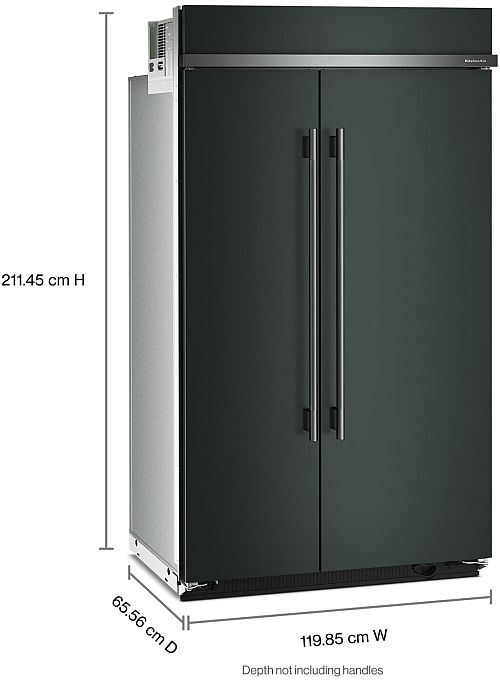 KitchenAid® 48" 30 Cu. Ft. Juniper Built In Side-by-Side Refrigerator with Platinum Interior-3