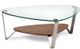 BDI Dino™ 1347 Glass Top Small Cocktail Table with Natural Walnut  Shelf -1