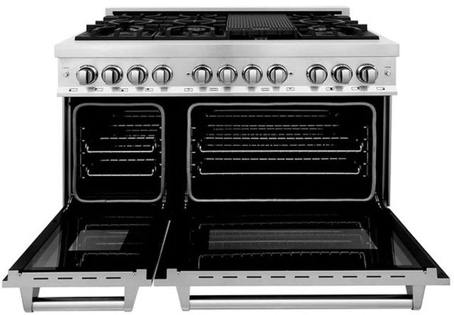 ZLINE 48" Satin Stainless Steel Pro Style Dual Fuel Range-1