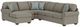 Flexsteel® Preston 3-Piece Gray Vapor U-Shape Sectional and Chaise-0