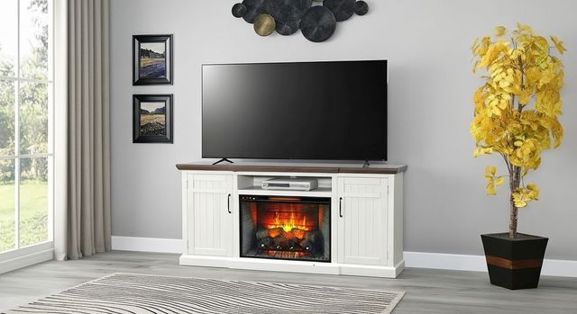 Sunny Designs™ Pasadena Buckskin/Marble White 78" TV Console-2
