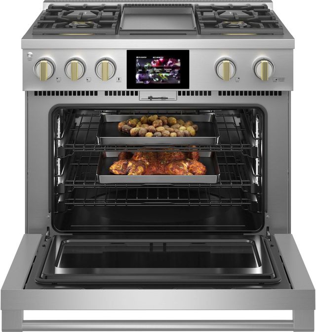 Monogram® Statement Collection 36" Stainless Steel Pro Style Dual Fuel Natural Gas Range-4