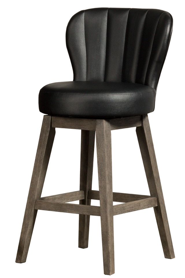 HH2 Home Bandera Brushed Charcoal Swivel Bar Stool-0