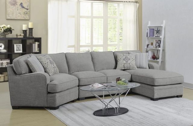 Emerald Home Analiese 3-Piece Light Gray Right-Arm Facing Sectional and Chaise-1