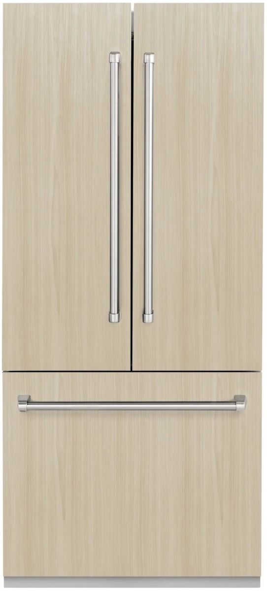 ZLINE 36" 19.6 Cu. Ft. Panel Ready Built-In French Door Refrigerator with Water Dispenser, Ice Maker and Graphite Gray Interior-0