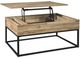 Signature Design by Ashley® Gerdanet Natural Lift Top Coffee Table with Black Base-2