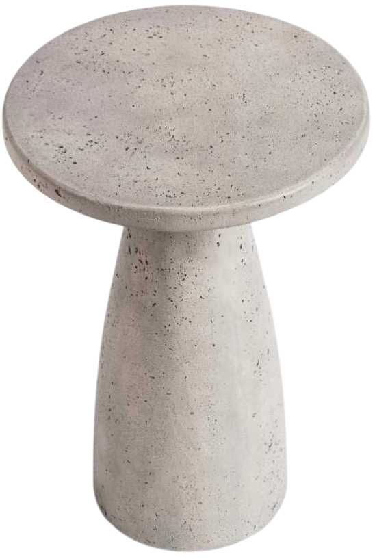 Classic Home Collins Light Gray 19" Outdoor Concrete Accent Table-2