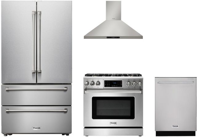 Thor Kitchen® 4 Piece Stainless Steel Kitchen Package