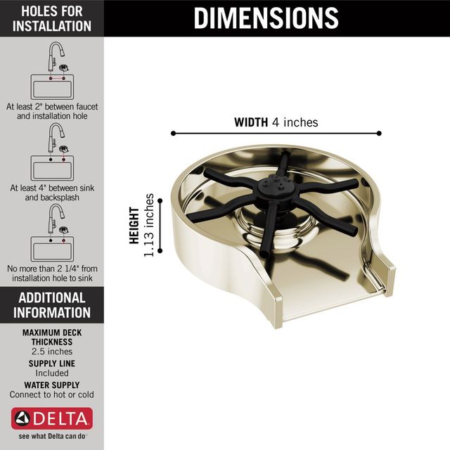 Delta Other Polished Nickel Metal Glass Rinser-2