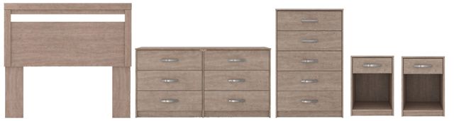 Signature Design by Ashley® Flannia 5-Piece Gray Queen Bedroom Set-0