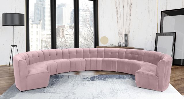 Meridian Furniture Limitless 11-Piece Pink Velvet Modular Sectional-1