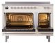 Ilve® Nostalgie II Noblesse 48'' Anique White Pro Style Induction Range with Chrome Trim-2