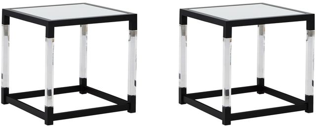 Signature Design by Ashley® Nallynx 2 Piece Metallic Gray Living Room Table Set-0