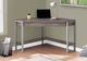 Monarch Specialties Inc. 42"L Dark Taupe and Silver Metal Corner Computer Desk-4