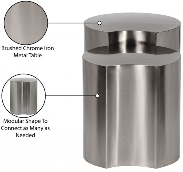 Meridian Furniture Dimple 2-Piece Chrome Nesting Table-4