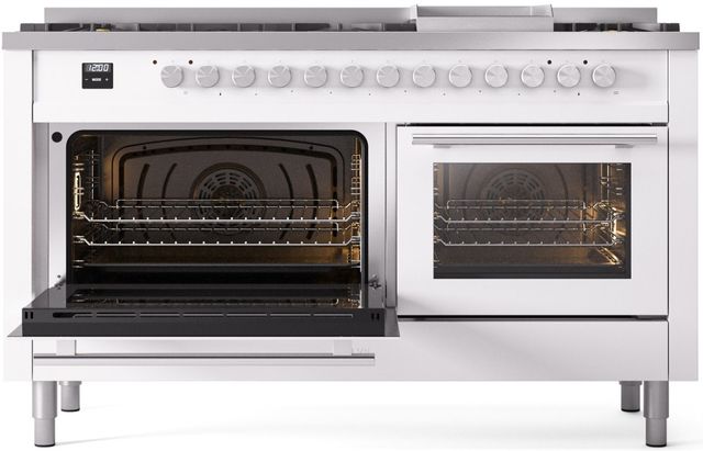 Ilve® Professional Plus II 60" Custom RAL Color Pro Style Dual Fuel Range-2