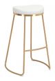 Zuo® Bree White and Gold Set of 2 Bar Stool-0