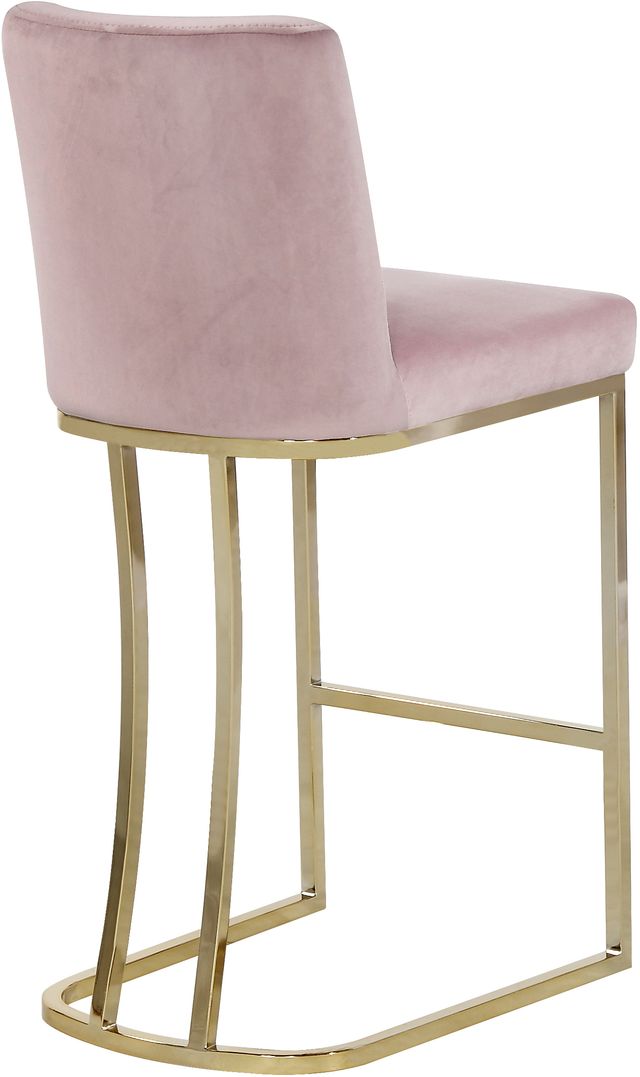 Meridian Furniture Heidi Pink Velvet Counter Stool-1