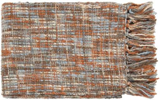 Surya Tabitha Burnt Orange 50"x60" Throw Blanket-0